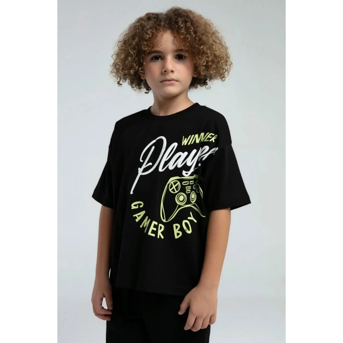 ERKEK ÇOCUK BERMUDA TAKIM - siyah