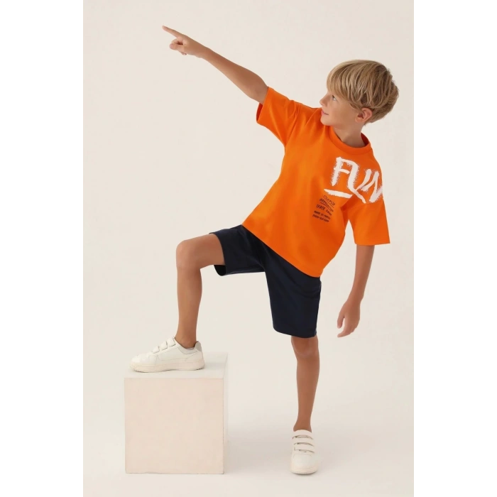 ERKEK ÇOCUK BERMUDA TAKIM - TURUNCU