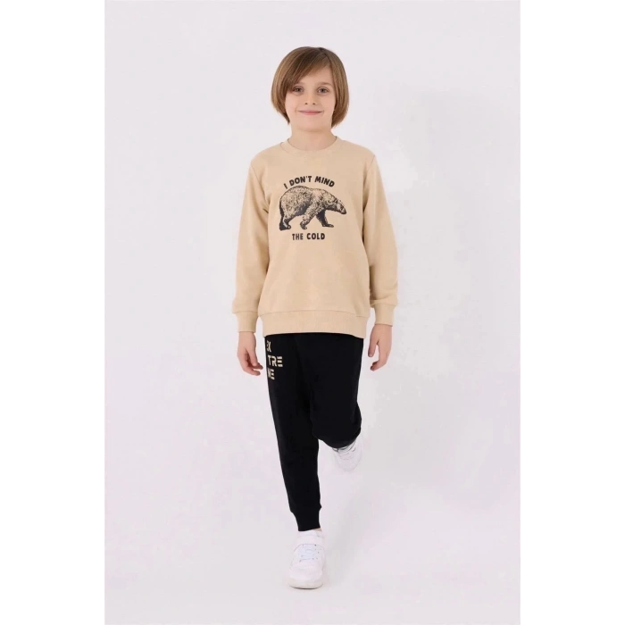 ERKEK ÇOCUK EŞOFMAN TAKIM - BEJ