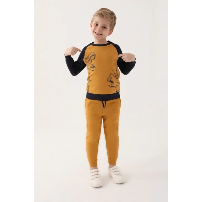 ERKEK ÇOCUK EŞOFMAN TAKIM - KOYU HARDAL