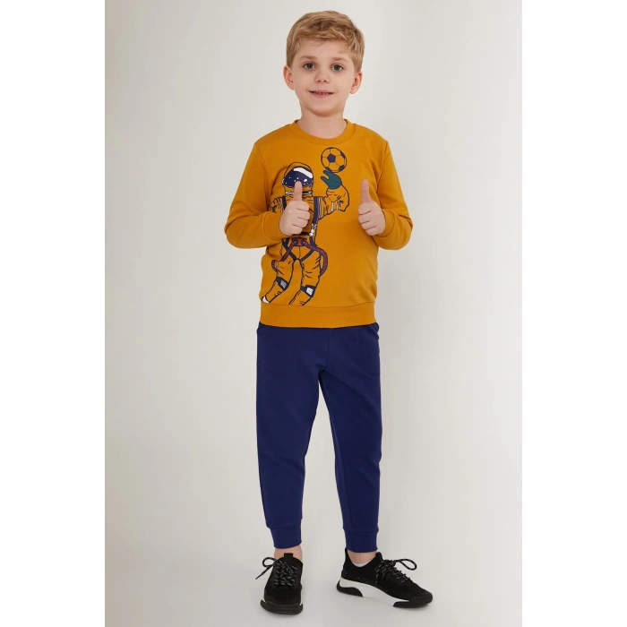 ERKEK ÇOCUK EŞOFMAN TAKIM - KOYU HARDAL