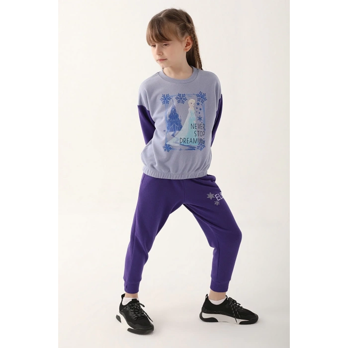 FROZEN KIZ ÇOCUK EŞOFMAN TAKIMI - AÇIK İNDİGO