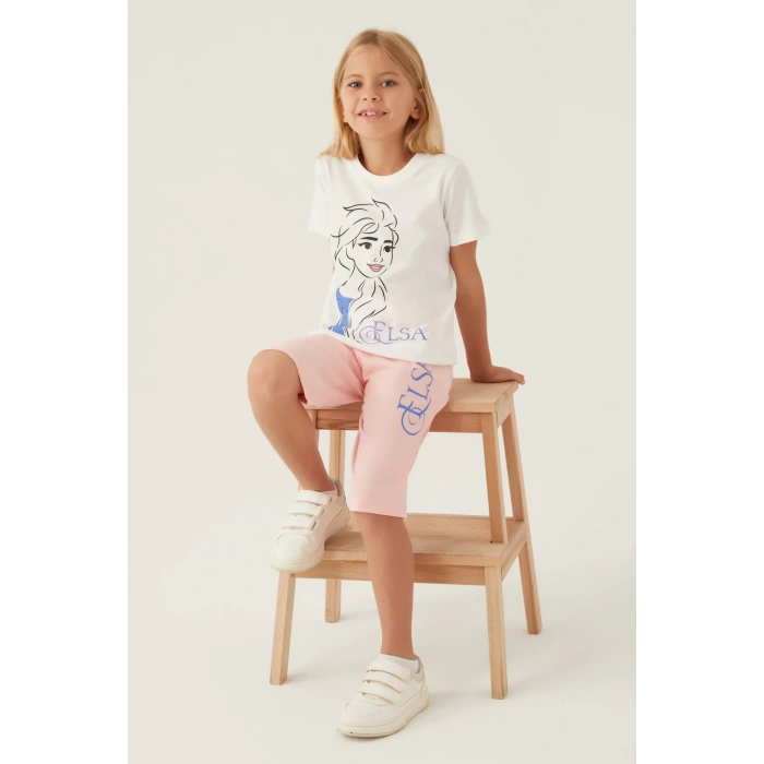 FROZEN KIZ ÇOCUK KAPRİ TAKIM - KREM