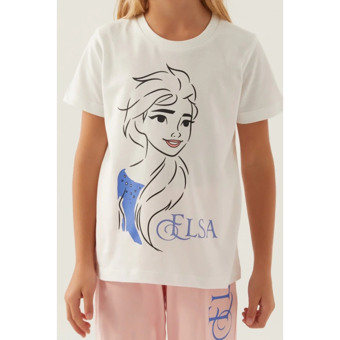 FROZEN KIZ ÇOCUK KAPRİ TAKIM - KREM