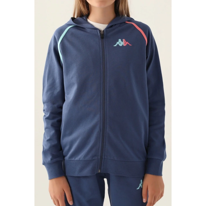 KAPPA KIZ ÇOCUK FULLZIP SWEATSHIRT - GECE MAVİSİ
