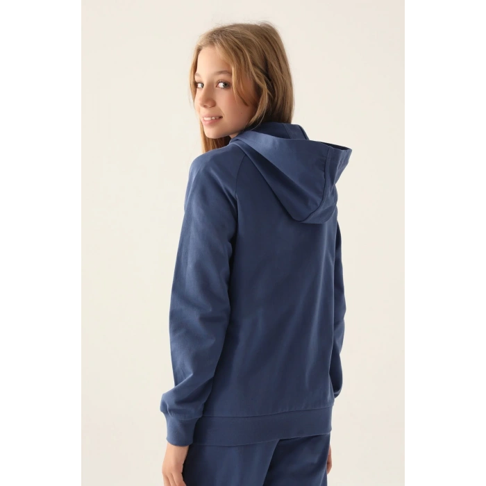 KAPPA KIZ ÇOCUK FULLZIP SWEATSHIRT - GECE MAVİSİ