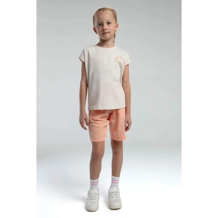 KIZ ÇOCUK BERMUDA TAKIM - AÇIK BEJ