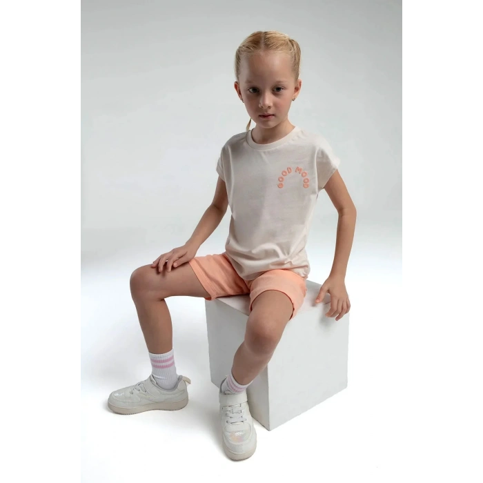 KIZ ÇOCUK BERMUDA TAKIM - AÇIK BEJ