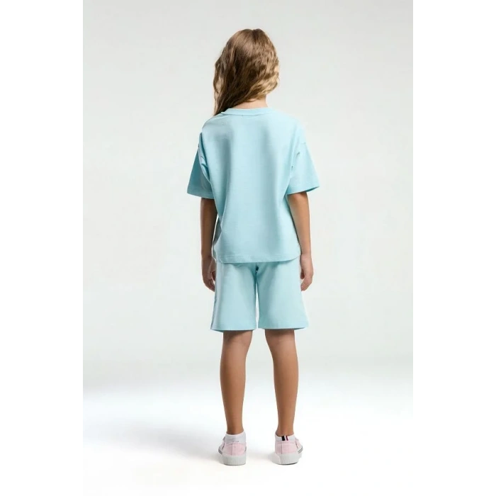 KIZ ÇOCUK BERMUDA TAKIM - AÇIK MAVİ