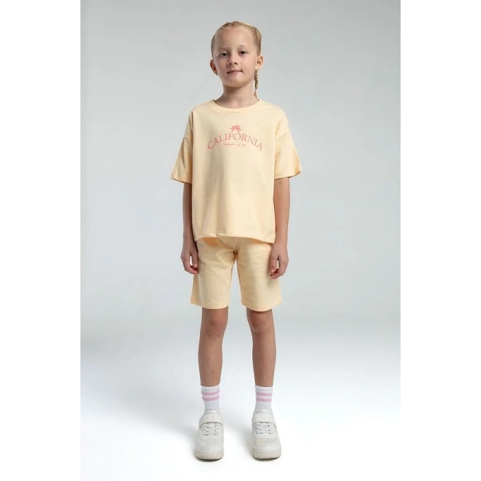 KIZ ÇOCUK BERMUDA TAKIM - BEJ