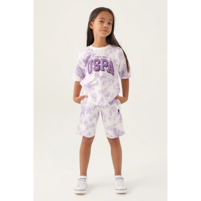 KIZ ÇOCUK BERMUDA TAKIM - KREM ORKİDE