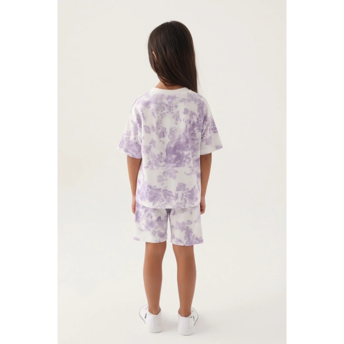 KIZ ÇOCUK BERMUDA TAKIM - KREM ORKİDE