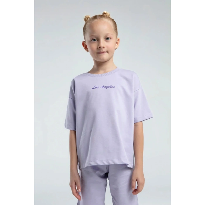 KIZ ÇOCUK BERMUDA TAKIM - LİLA