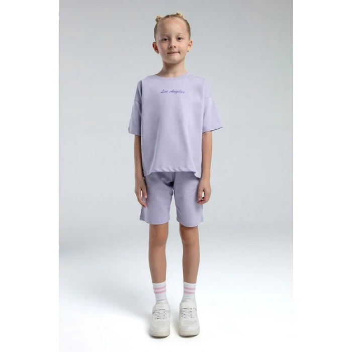 KIZ ÇOCUK BERMUDA TAKIM - LİLA