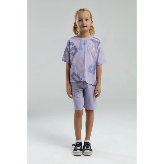 KIZ ÇOCUK BERMUDA TAKIM - LİLA