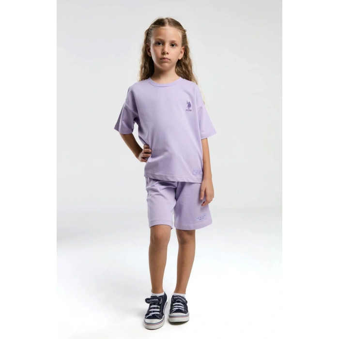 KIZ ÇOCUK BERMUDA TAKIM - LİLA