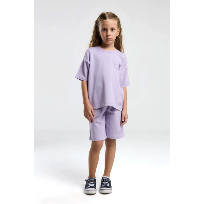 KIZ ÇOCUK BERMUDA TAKIM - LİLA