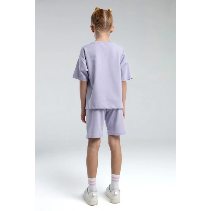 KIZ ÇOCUK BERMUDA TAKIM - LİLA