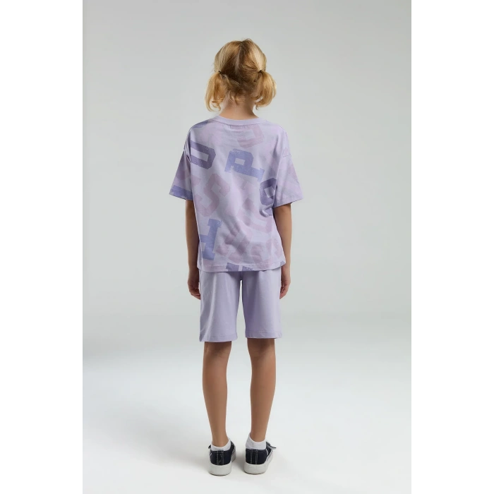 KIZ ÇOCUK BERMUDA TAKIM - LİLA
