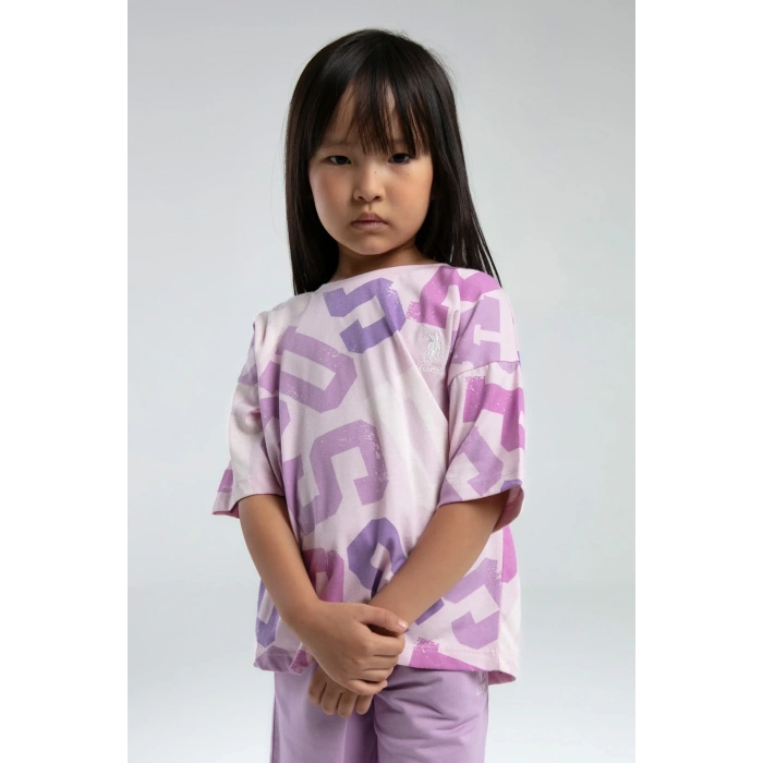 KIZ ÇOCUK BERMUDA TAKIM - LİLA