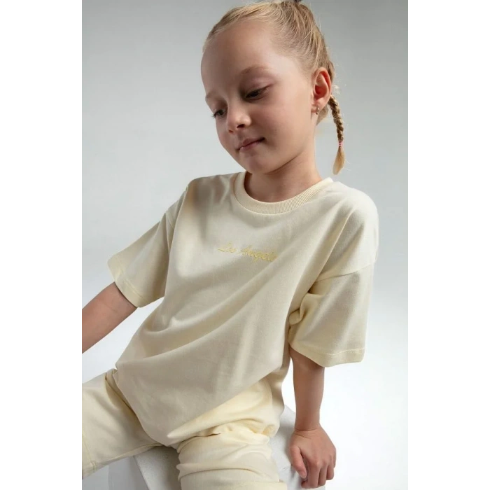 KIZ ÇOCUK BERMUDA TAKIM - LİMON