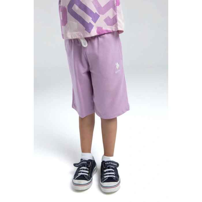 KIZ ÇOCUK BERMUDA TAKIM - TOZ PEMBE