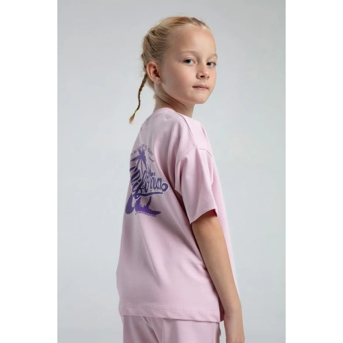 KIZ ÇOCUK BERMUDA TAKIM - TOZ PEMBE