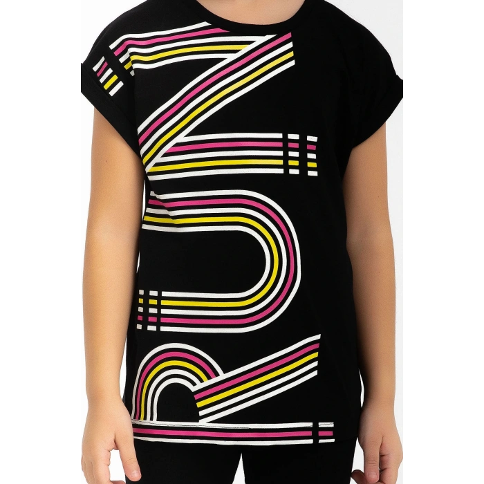 KIZ ÇOCUK BERMUDA TAYT TAKIM - SİYAH