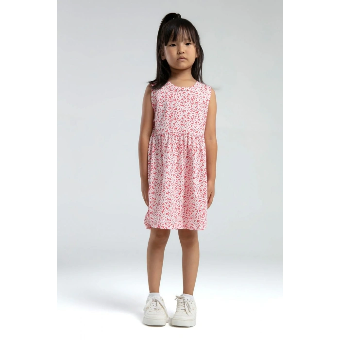 KIZ ÇOCUK ELBİSE - BEYAZ/CORAL