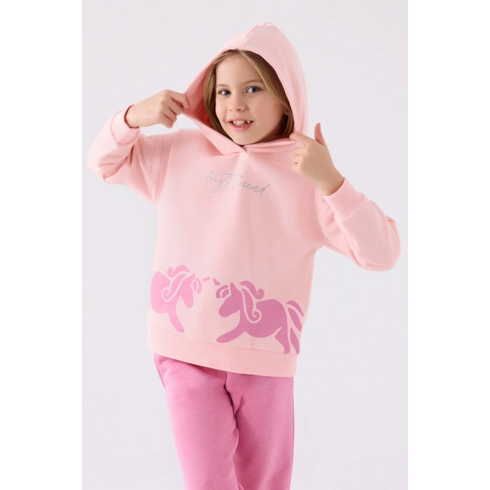 KIZ ÇOCUK EŞOFMAN TAKIM - AÇIK PEMBE