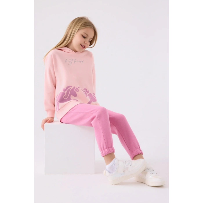 KIZ ÇOCUK EŞOFMAN TAKIM - AÇIK PEMBE