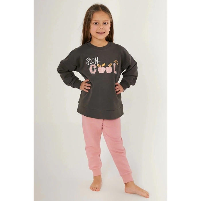 KIZ ÇOCUK EŞOFMAN TAKIM - ANTRASİT