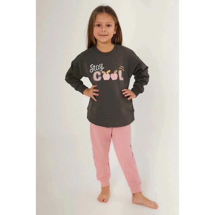 KIZ ÇOCUK EŞOFMAN TAKIM - ANTRASİT