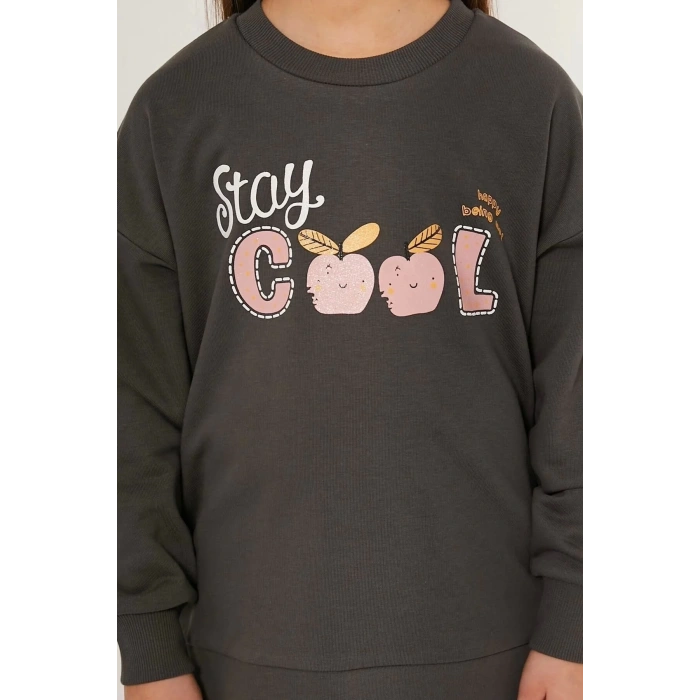 KIZ ÇOCUK EŞOFMAN TAKIM - ANTRASİT