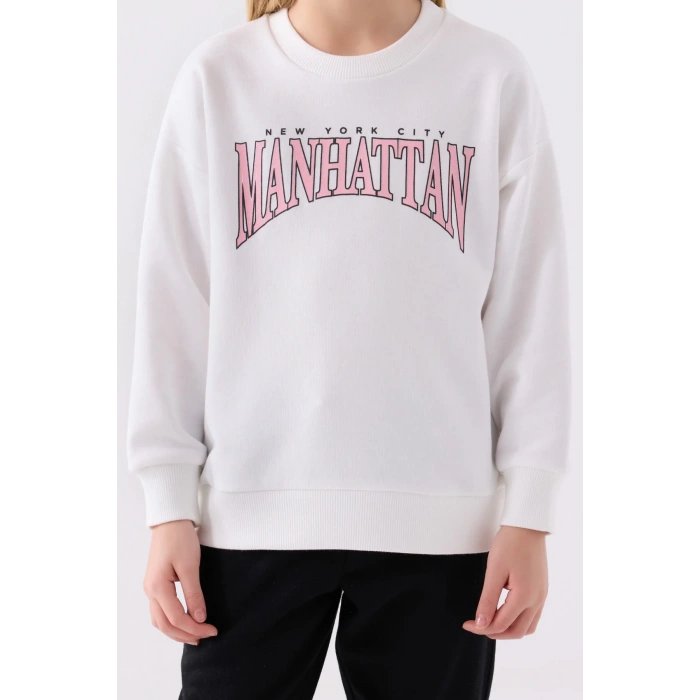 KIZ ÇOCUK EŞOFMAN TAKIM - KREM