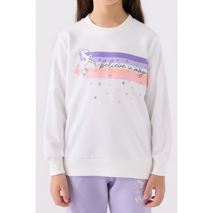 KIZ ÇOCUK EŞOFMAN TAKIM - KREM