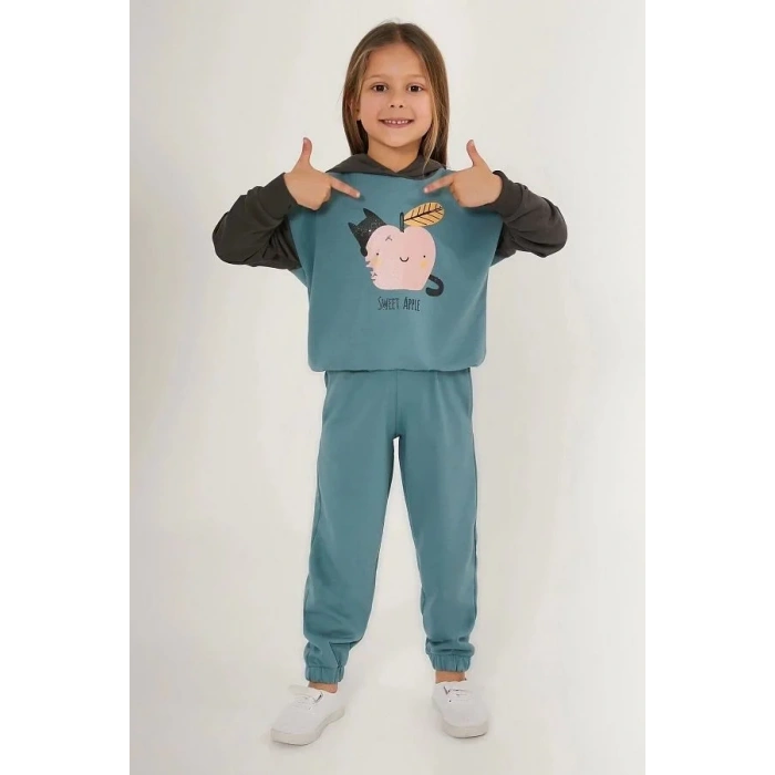 KIZ ÇOCUK EŞOFMAN TAKIM - PASTEL YEŞİLİ