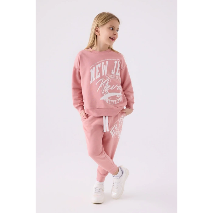 KIZ ÇOCUK EŞOFMAN TAKIM - RETRO PEMBE