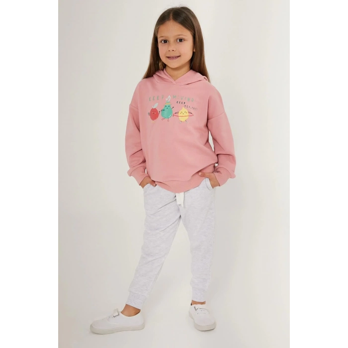 KIZ ÇOCUK EŞOFMAN TAKIM - RETRO PEMBE