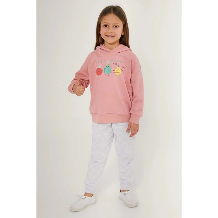 KIZ ÇOCUK EŞOFMAN TAKIM - RETRO PEMBE