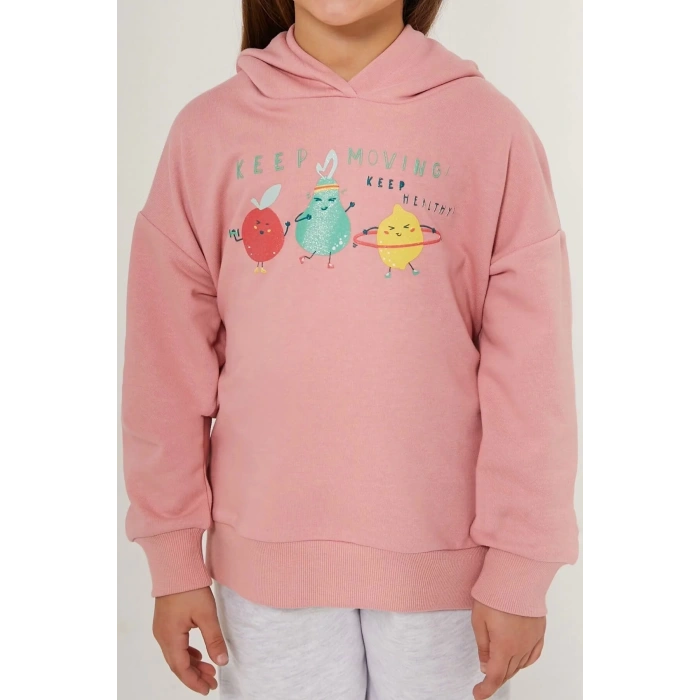 KIZ ÇOCUK EŞOFMAN TAKIM - RETRO PEMBE