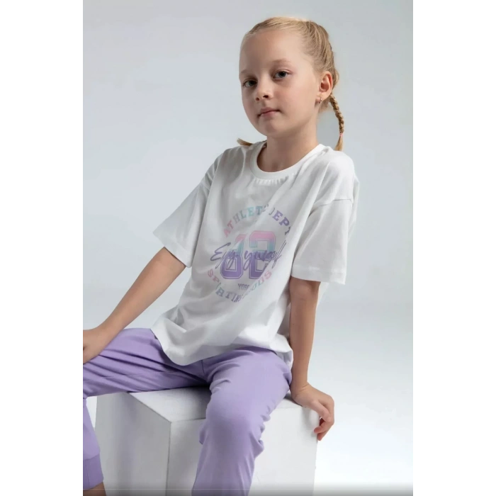 KIZ ÇOCUK İKİLİ TAKIM - BEYAZ/LİLA