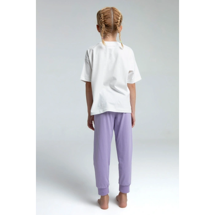 KIZ ÇOCUK İKİLİ TAKIM - BEYAZ/LİLA