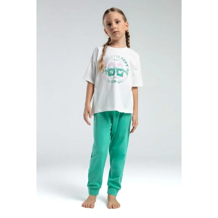 KIZ ÇOCUK İKİLİ TAKIM - BEYAZ/MİNT