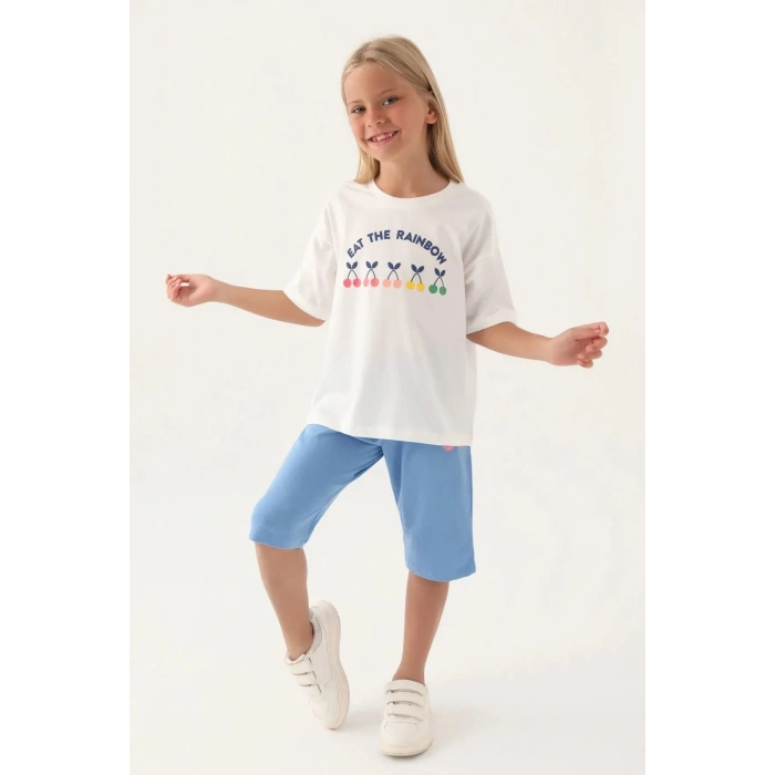 KIZ ÇOCUK KAPRİ TAKIM - KREM