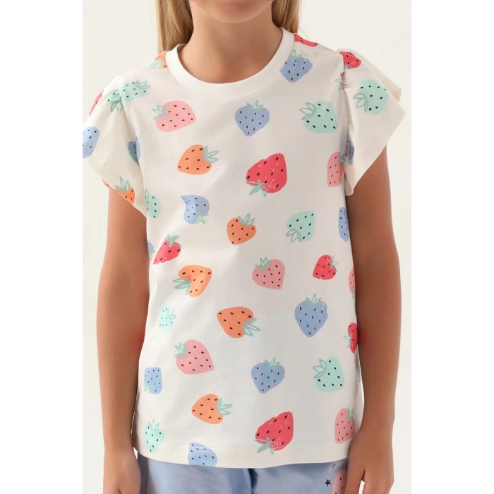 KIZ ÇOCUK KAPRİ TAKIM - KREM LAVANTA