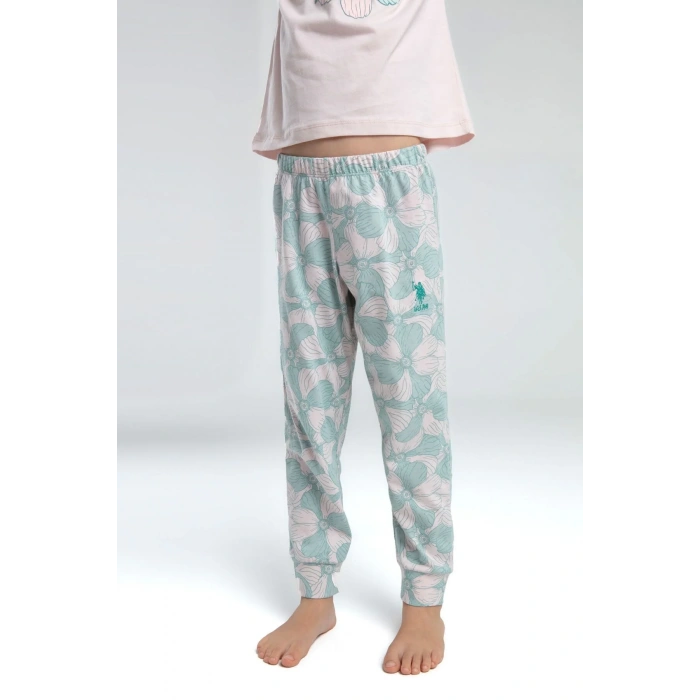 KIZ ÇOCUK PİJAMA TAKIMI - PUDRA