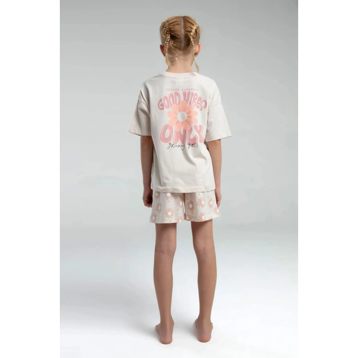 KIZ ÇOCUK ŞORT TAKIM - AÇIK BEJ