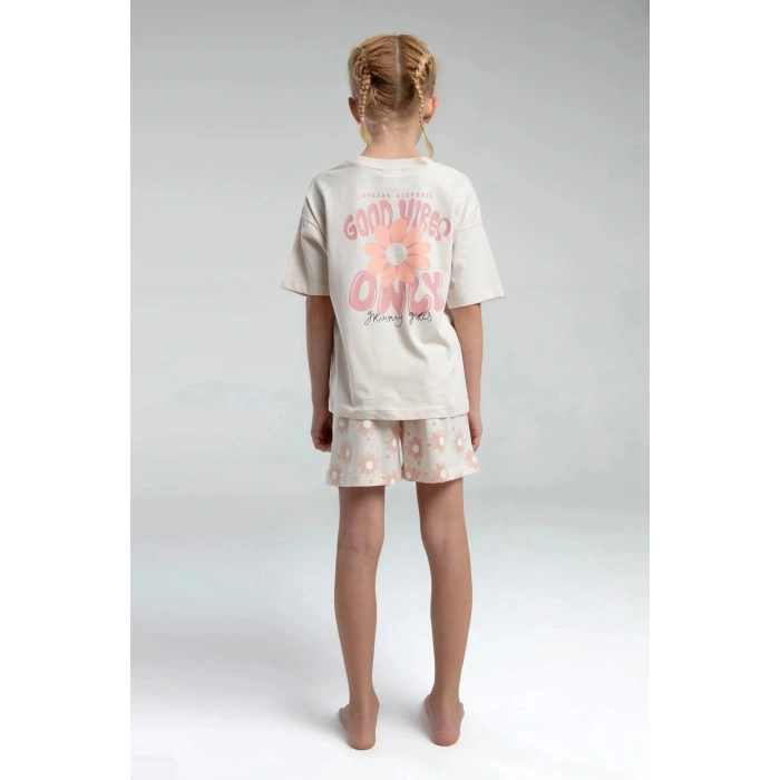 KIZ ÇOCUK ŞORT TAKIM - AÇIK BEJ