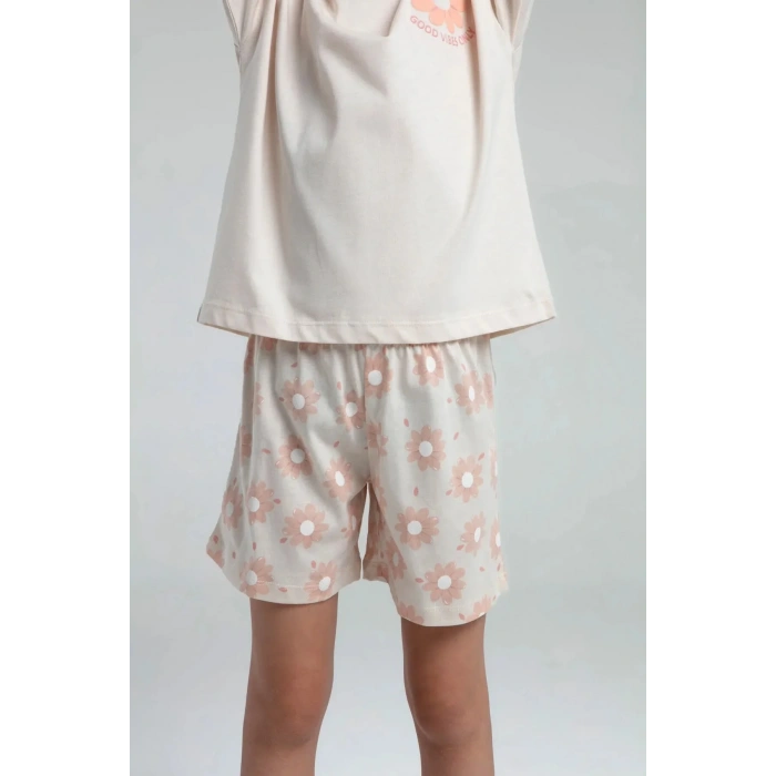 KIZ ÇOCUK ŞORT TAKIM - AÇIK BEJ